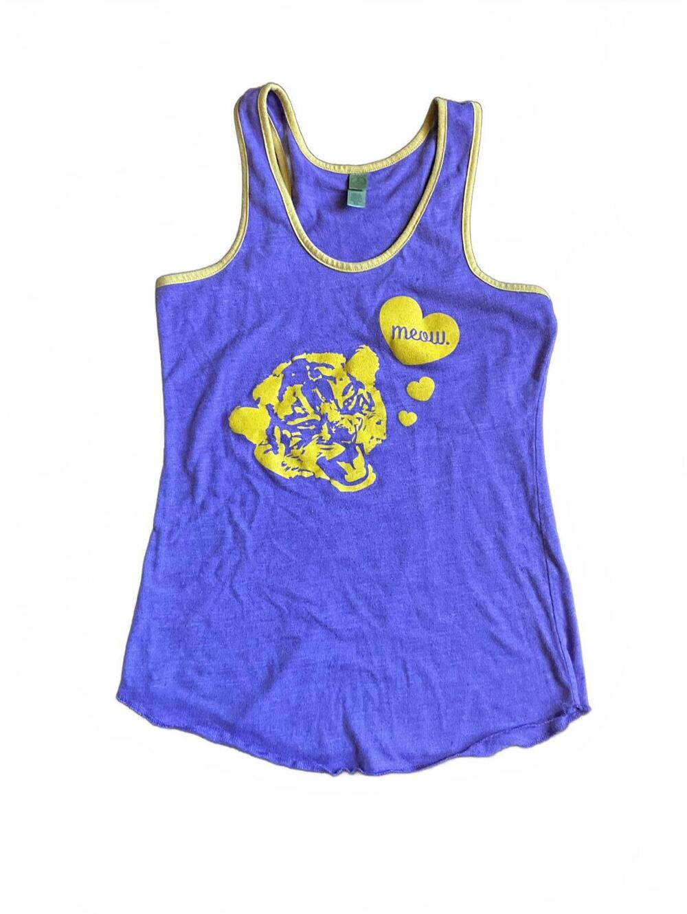 LSU Purple/Gold retro logo graphic tank top XL